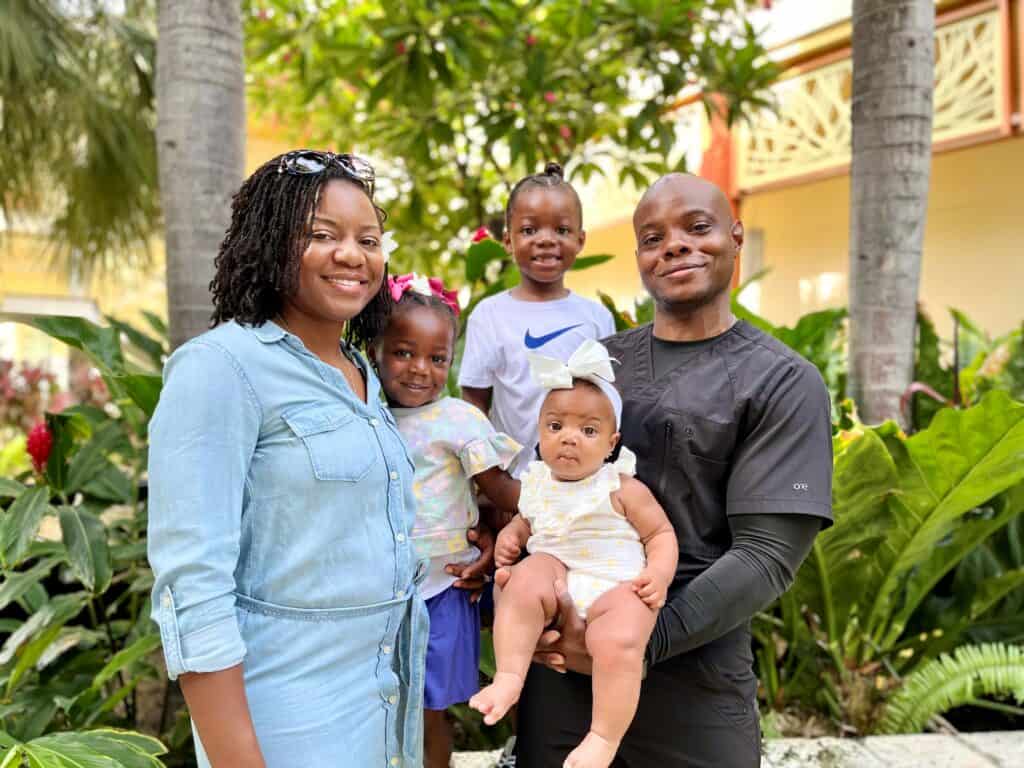 Dr. Williams, his wife, Dr. Jaffree, and their three young children.