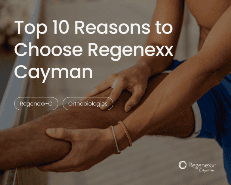 Patient receiving orthopaedic treatment at Regenexx Cayman with a focus on advanced stem cell therapy.