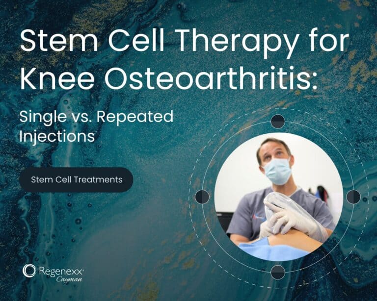 Patient receiving stem cell knee injection at Regenexx Cayman