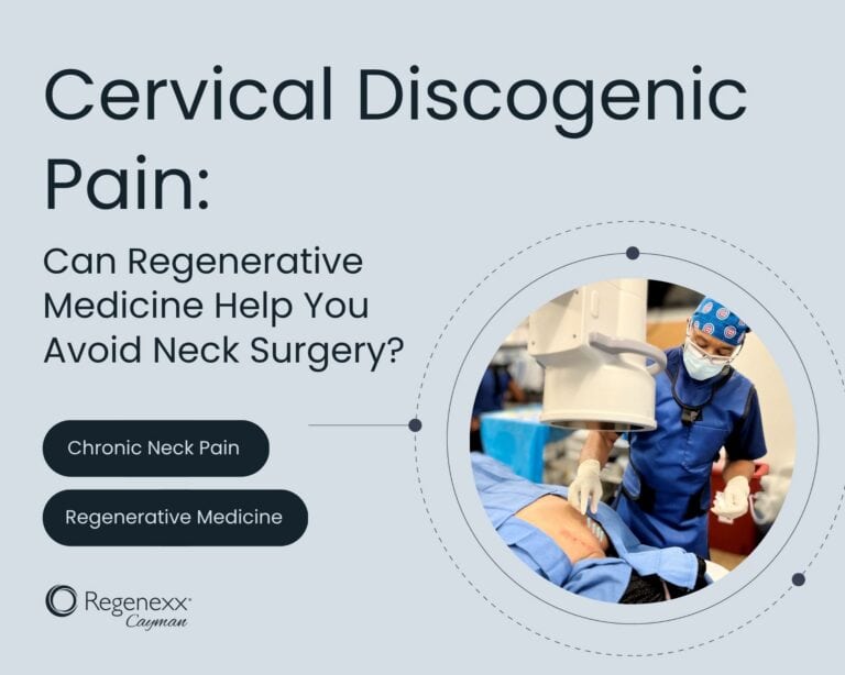 Cervical discogenic pain title with an image-guided procedure at Regenexx Cayman