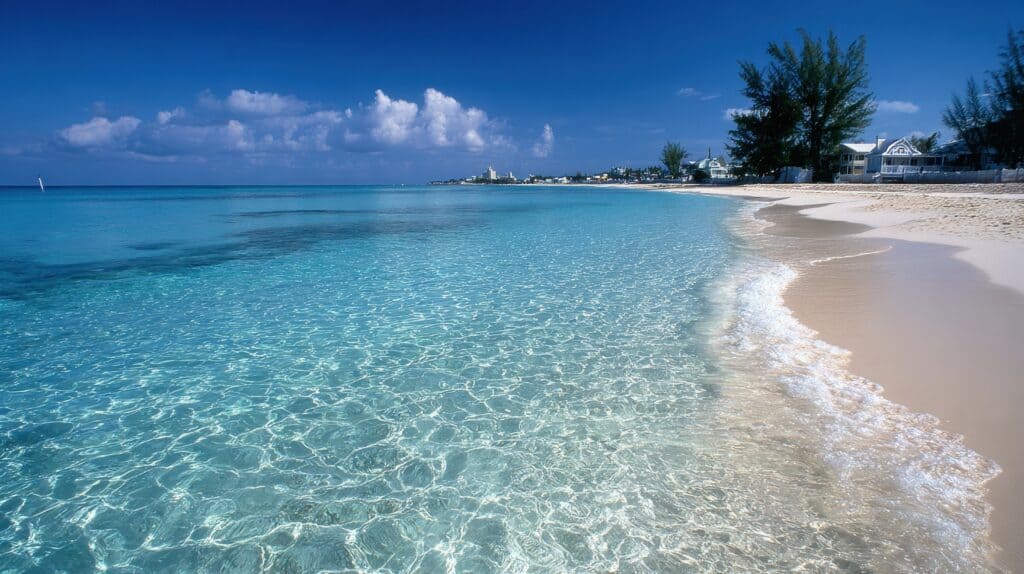 Seven mile beach in Grand Cayman in the Cayman Islands